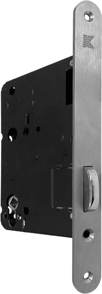 Privacy lock with sprung bolt and staff override