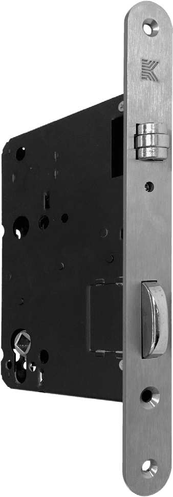 Privacy lock with sprung bolt and roller bolt