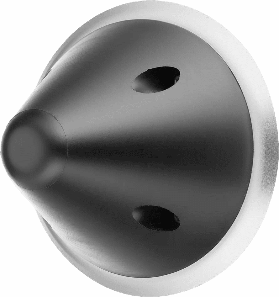 Extended rubber door stop on backplate