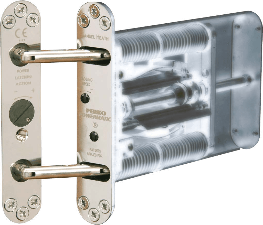 Recessed side-mounted door closer