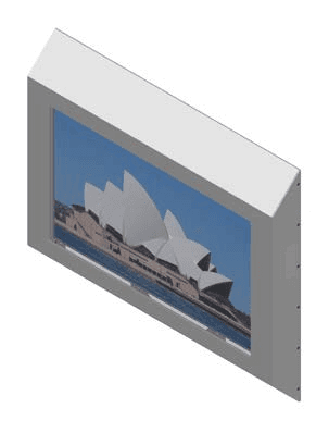 50-inch wall-mounted screen enclosure