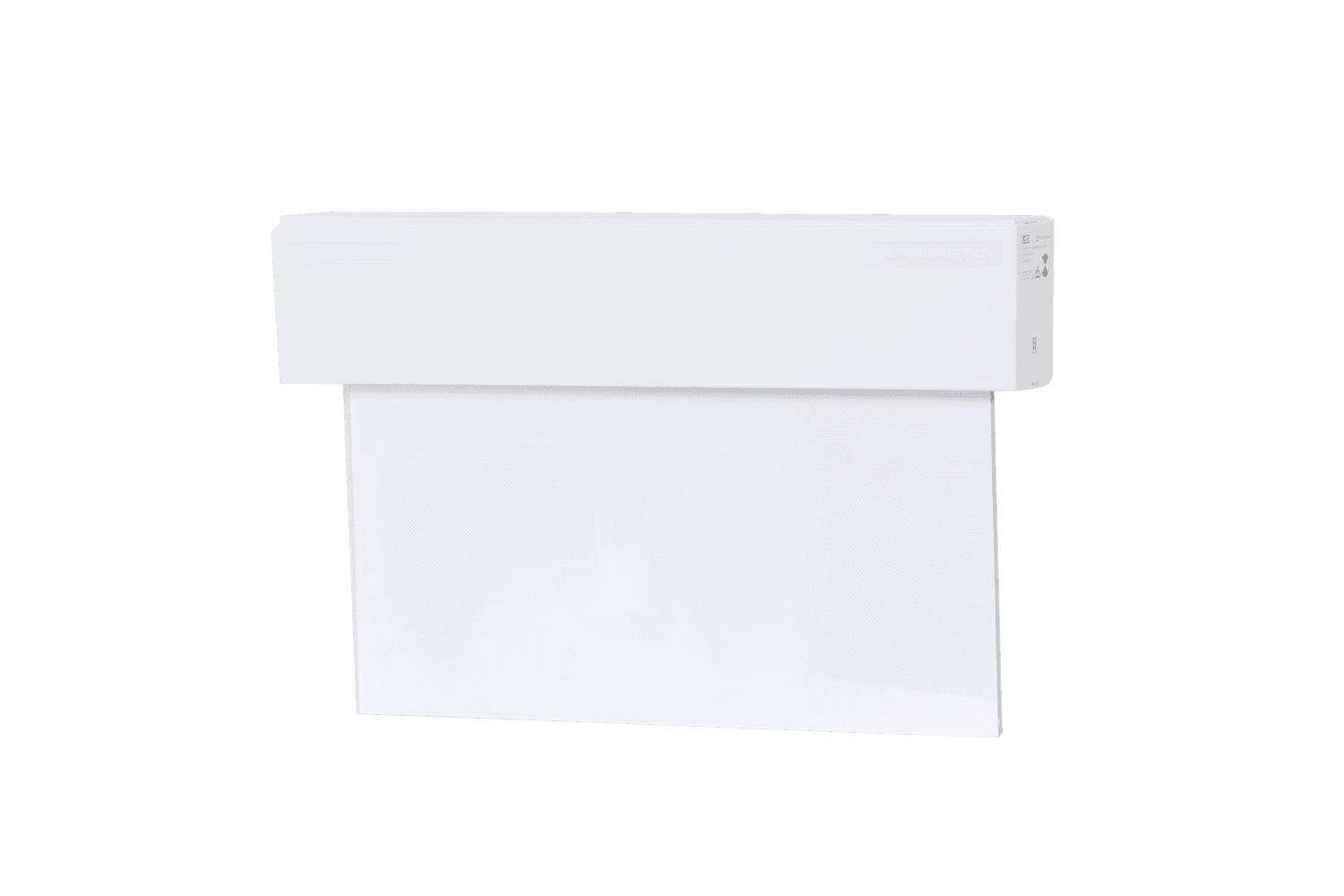 Surface-mounted invisible-graphic exit sign in the unlit state