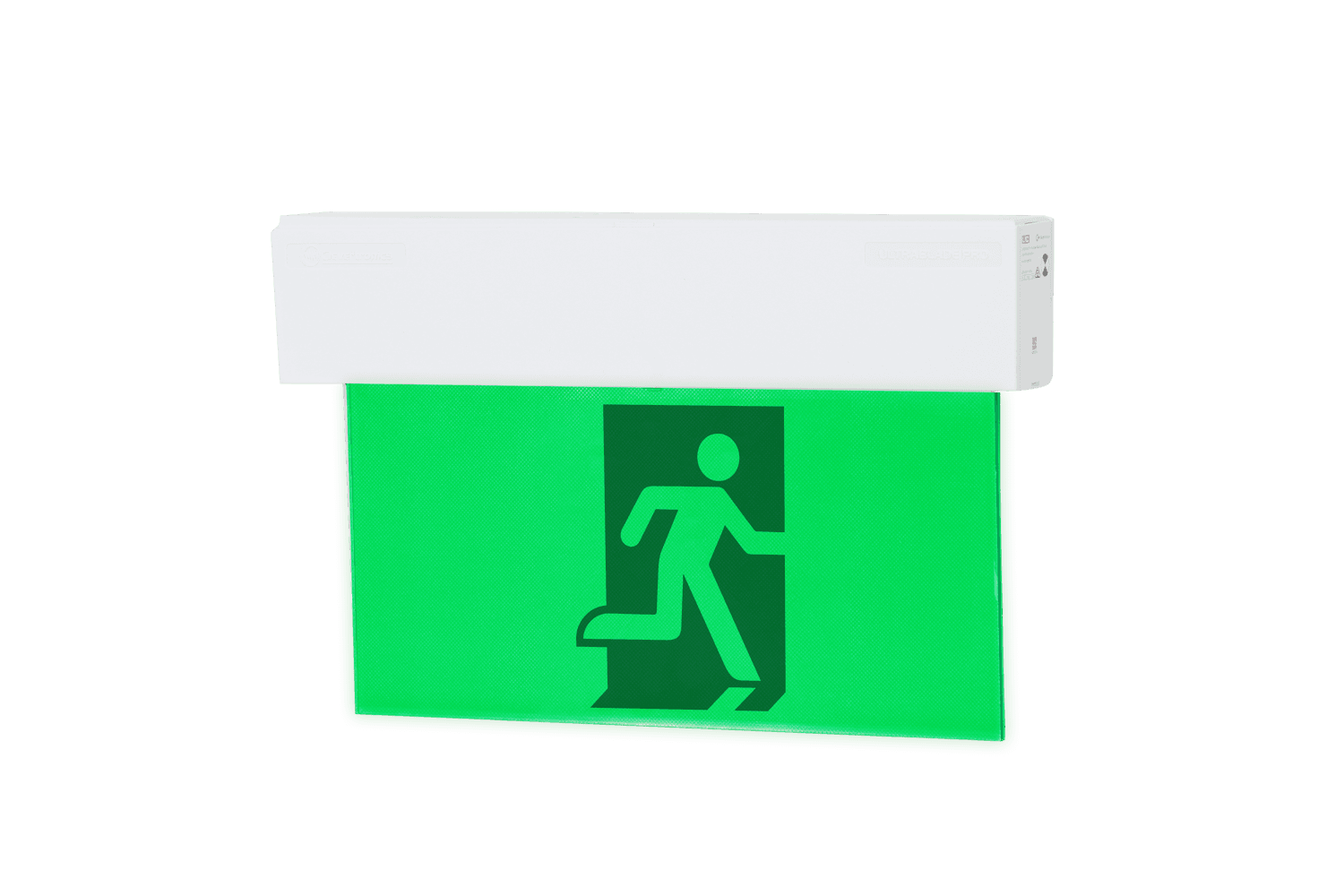 Surface-mounted invisible-graphic exit sign