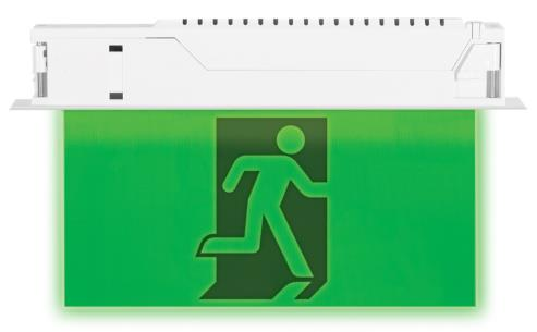 Recessed Invisible-Graphic Exit Sign — activated view